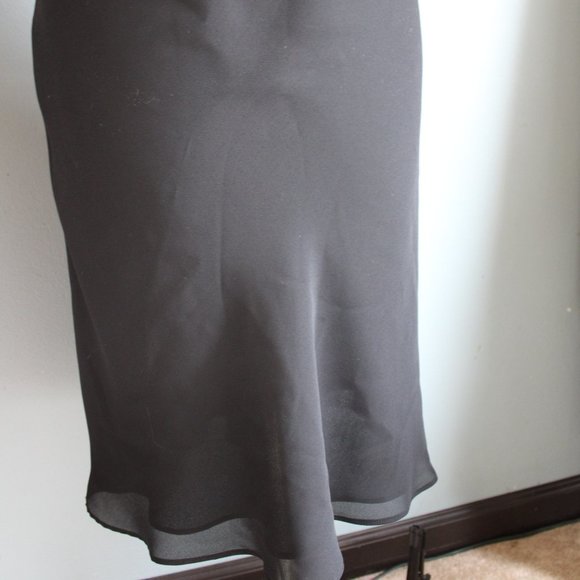 Vintage Y2K Niki Livas Black Lattice Back With Rhinestones Midi Slip Dress ~8~ - Picture 4 of 7